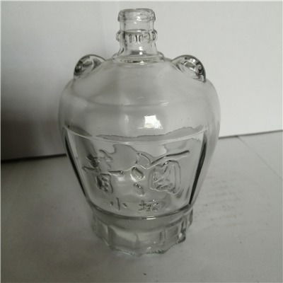 喷涂烤花玻璃酒坛子 晶白料玻璃酒瓶