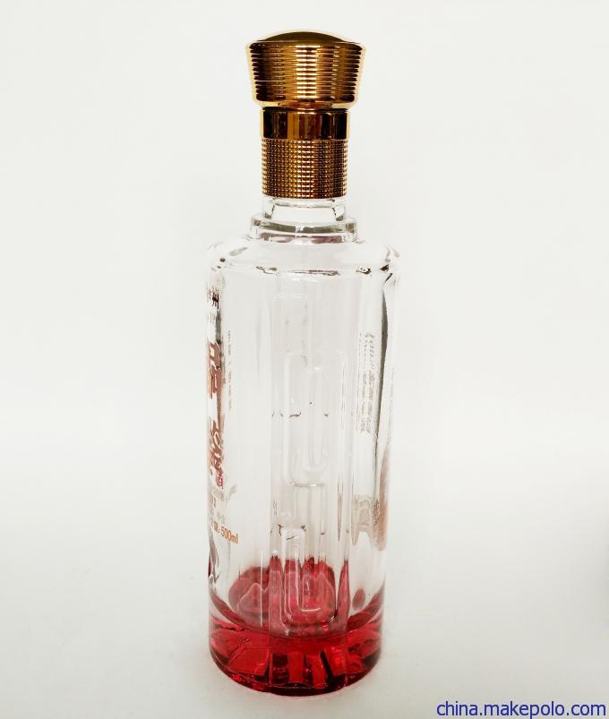 热销新款高档晶白料玻璃酒瓶 500ml白酒瓶 烤花彩色喷涂酒水瓶