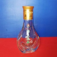100ml二两异形烤花扁酒瓶 配防伪喷涂塑料盖 *好打开