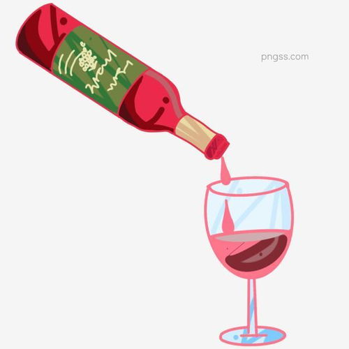 免费PNG素材推荐 卡通风格酒瓶与酒杯插画